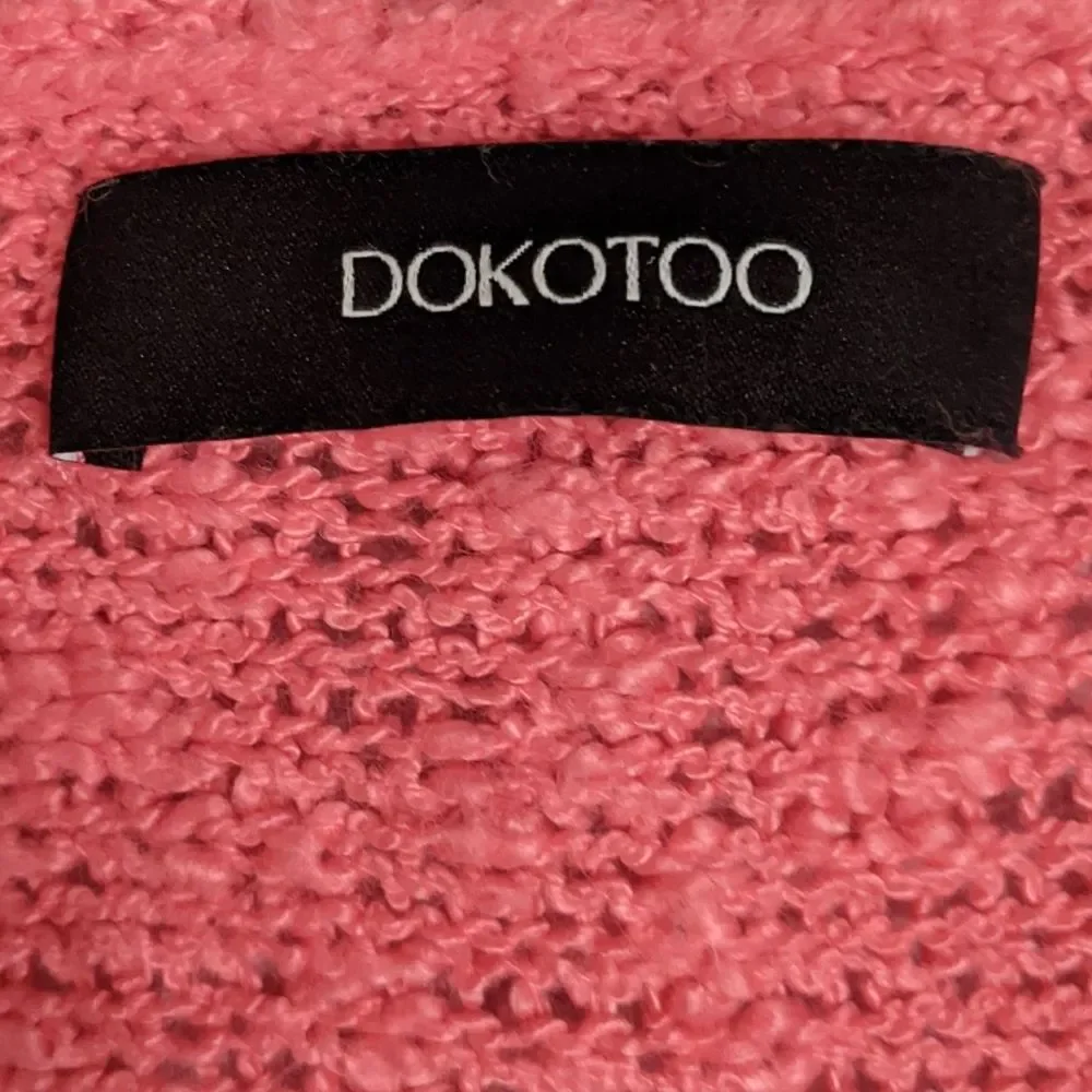 Pink Long Sweater Textured Women Open Weave Top 2XL